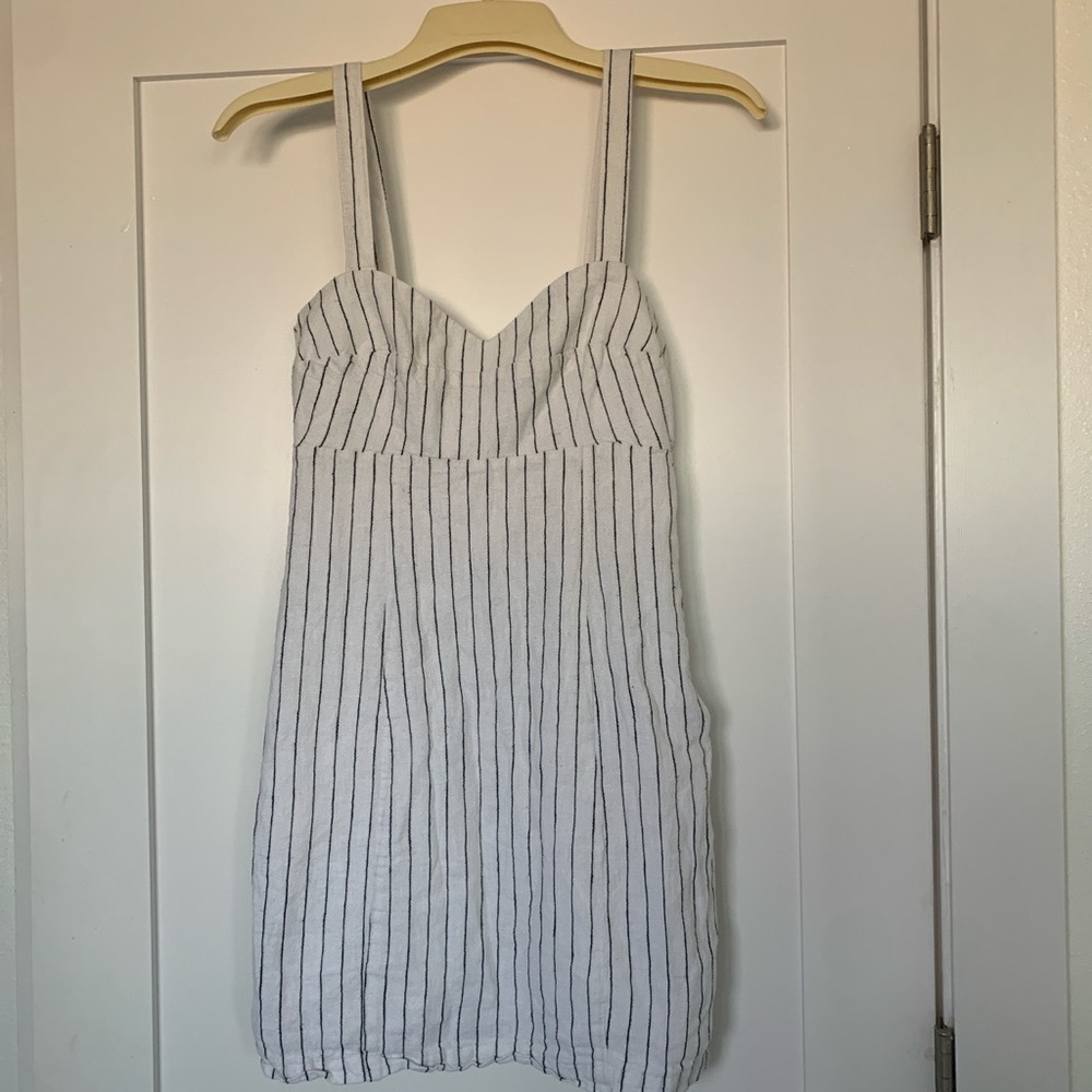 White and black striped dress